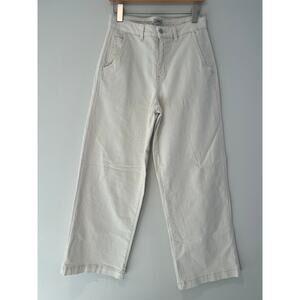 L.L. Bean Classic Fit Wide Leg Jean Ecru Cream Size 10 Tall